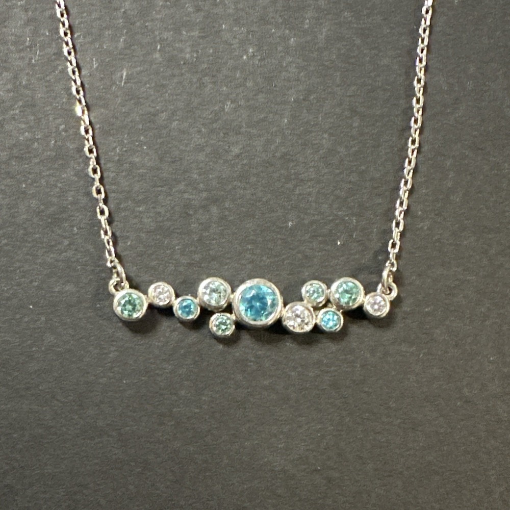 Touchstone Crystal by Swarovski Green Crystal Silver Toned Necklace